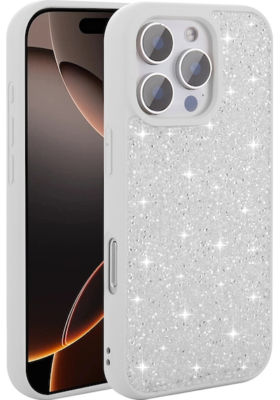 Apple Uyumlu iPhone 16 Pro Max Kılıf Parlak Taşlı Tasarım Zore Pırlanta Kapak - Pembe Pembe