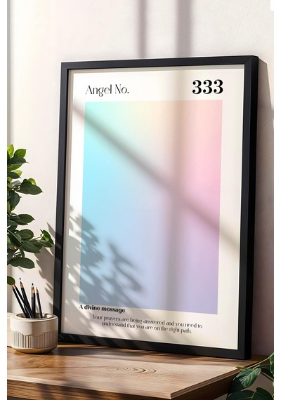 Angel No 333 Support Çerçeveli Tablo Melek Sayıları Destek Dayanak Aura Enerji Renkleri