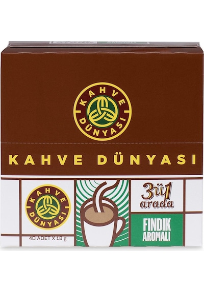 Kahve Dünyası 3ü1 Arada Fındık Aromalı Kahve 8'li 40 x 18 G
