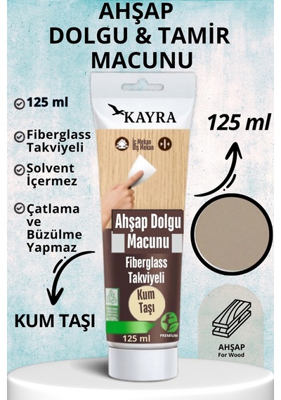 Kum Taşı Renk Ahşap Tamir Macunu 125 Ml Mobilya Masa Dolap Sehpa Çizik Çatlak Giderici Parke Çatlak Dolgusu Parke Çizik Tamiri Lamine Parke Ve Ahşap Yüzeyler İçin Onarıcı Macun Tahta Tamirat Macunu Kum Taşı
