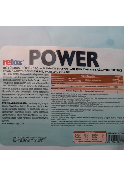 Retox Power Verim Düşüklüğü Için Hayvan Yem Katkısı-25 Kg