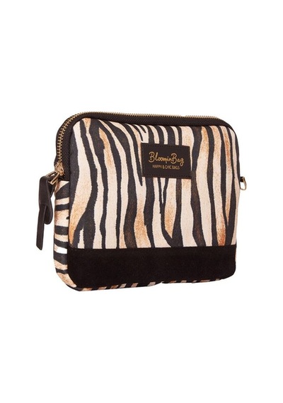 Bloominbag Stripy Tricky Çapraz Askılı Çanta Kahverengi - Siyah