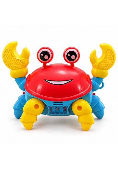 Pilli Işıklı Hareketli Yengeç Oyuncak 20x15 Cm Yengeç Bebek