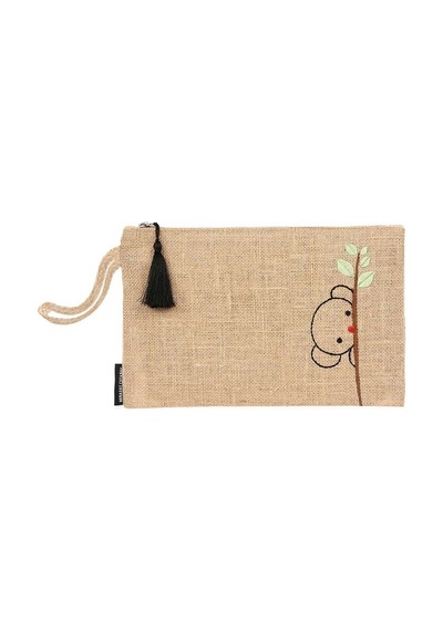 Yaratıcı Tasarım Hasır Kadın Portföy & Clutch Çanta Panda