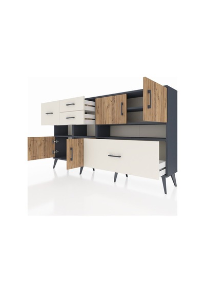 Arges Konsol 5 Raflı 4 Çekmeceli 4 Kapaklı 176x30x99 Antrasit-çam/aytaşı Atlas Çam/aytası - Antrasıt Arges Konsol 5 Raflı 4 Çekmeceli 4 Kapaklı 176x30x99 Antrasit-çam/aytaşı Atlas Çam/aytası - Antrasıt