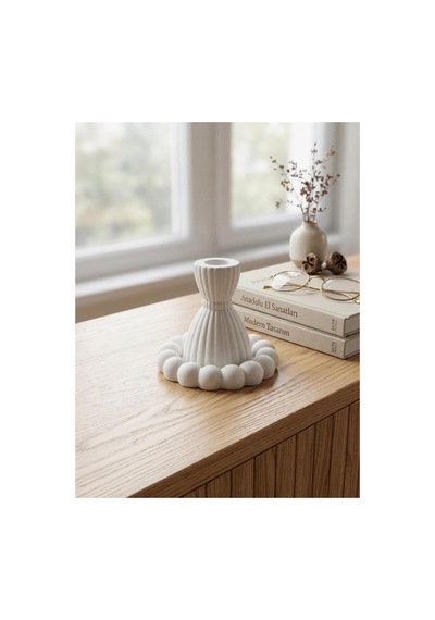 Şamdan Mumluk Sunumluk Beyaz - 916724656 Beyaz