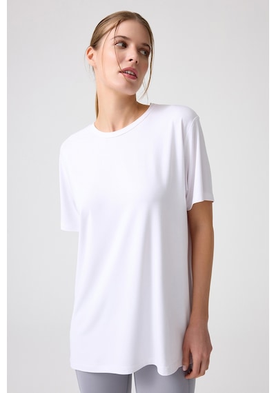 Los Ojos X Melodi Beyaz Oversize Geniş Kalıp Tişört Boyfriend T-shirt Beyaz Beyaz