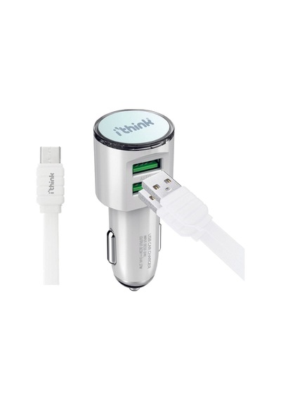 İ'think Gold Çift Usb Araç Şarjı + Lightning Kablo A50a - 5 Adet Tarı