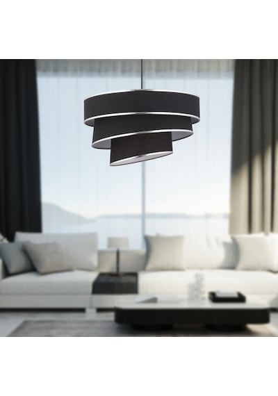 Paoni 3 Katlı Siyah Gümüş Detaylı Modern Koridor,Yatak Odası Salon Avize