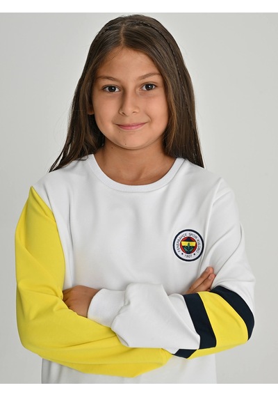 Fenerium Çocuk Trıbun 6 Renk Logolu Sweat BEYAZ
