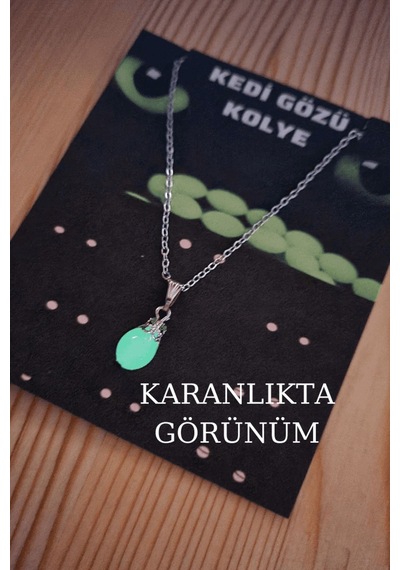 Kedi Gözü Kolye Karanlıkta Parlar Çok REnkli