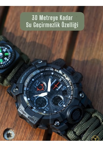 North Pacific 5 In 1 Kampçı Outdoor Kol Saati Çok Fonksiyonlu