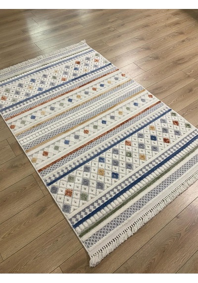 Çam Halı Enti Halı Polo 7801 Multi İskandinav Desenli Renkli Makine Halısı