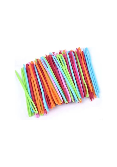 Tineke 25 Adet 6 Renk 9 Cm Karışık Plastik Yün Iğnesi, Çocuklar Için Eğitici Iğne