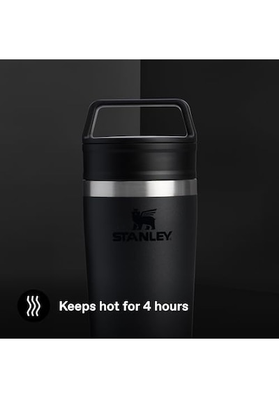 Cafe To-go Travel Mug Termos Bardak, Siyah, 0.35 Litre Açık Beyaz