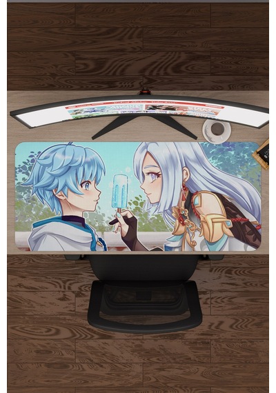 Chongyun Genshin Impact Anime Gacha V5 - 90x40 Xxl Gaming Mouse Pad Fare Altlığı