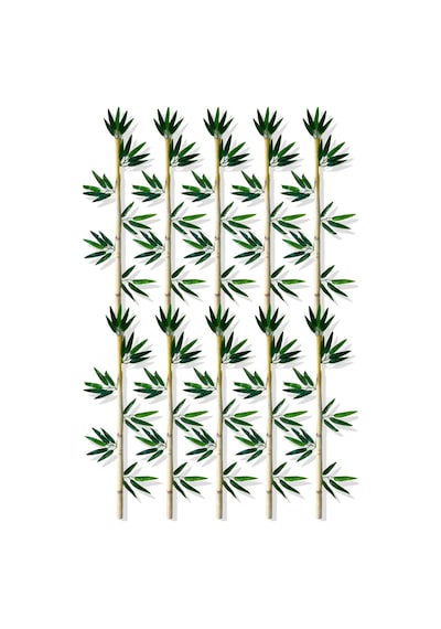 Cihan Çiçekçilik Yapay Yapraklı Dekoratif Bambu Çubuğu 90 Cm 10 Adet Islak Doku Çok Renkli
