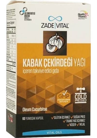 Zade Vital Kabak Çekirdeği Yağı 30 Yumuşak Kapsül