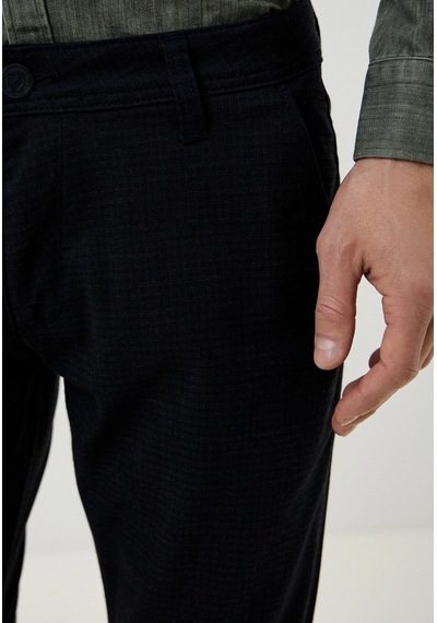 Erkek Slim Fit Lacivert Armürlü Chino Pantolon Ncs Jeans 2227 2021 Lacivert