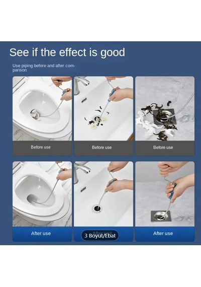 Lexroo 3 Metre Gider Açma Aparatı Spirali Tıkanıklık Açma Makinesi Mutfak Banyo Drenaj Duş Standart