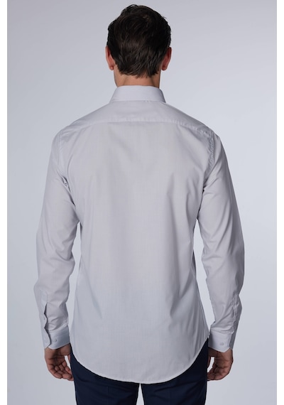 Tudors Slim Fit Uzun Kollu Pamuklu Kolay Ütü Gri Erkek Gömlek-29713-gri Gri