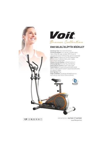 Voit D80 Bronze Collection Seleli Eliptik Kondisyon Bisikleti Bluetooth Destekli, 8 Kademe Dirençli, Led Göstergeli, Nabız Ölçerli Diğer Çok Renkli Voit D80 Bronze Collection Seleli Eliptik Kondisyon Bisikleti Bluetooth Destekli, 8 Kademe Dirençli, Led Göstergeli, Nabız Ölçerli Diğer Çok Renkli