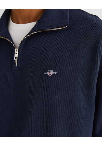 Gant Erkek Lacivert Regular Fit Yarım Fermuarlı Sweatshirt-11552 433-lacivert