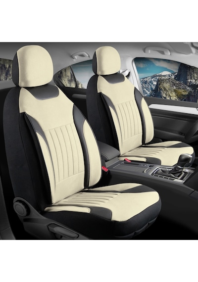 Renault 11 Flash Uyumlu Lüx Deri Detaylı Tay Tüyü Oto Koltuk Kılıfı Ön Arka Takım Edition Serisi Bej 15227066