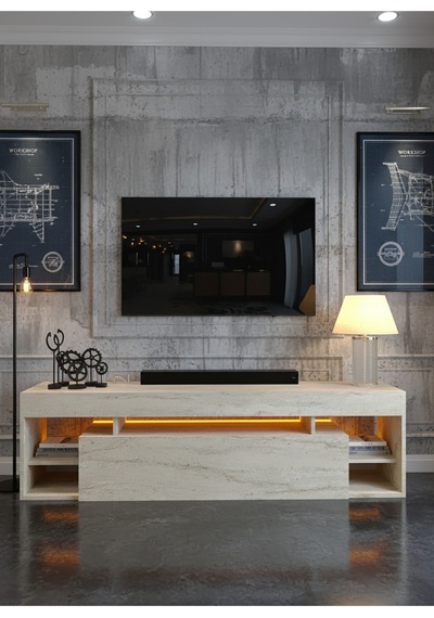 Resital Ledli Tv Ünitesi L1502-8 Traverten Traverten