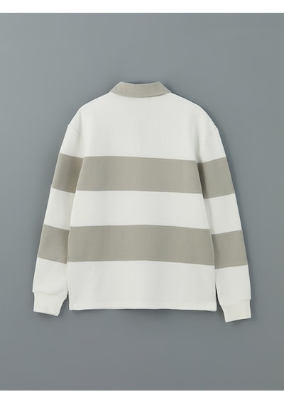 Lcw Vision Bej Polo Yaka Uzun Kollu Çizgili Erkek Sweatshirt