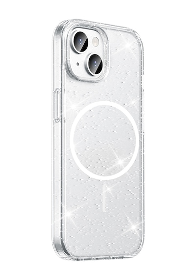 Zore Apple Uyumlu iPhone 13 Kılıf M-safe Şarj Özellikli Parlayan Simli Saydam Renkli Sys Maris Kap Şeffaf