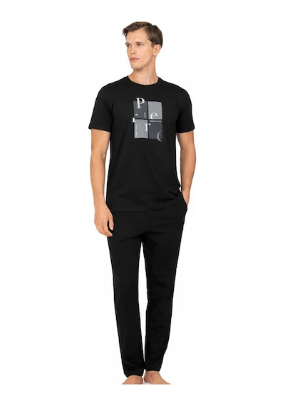 Pierre Cardin Penye Kısakol Pijama Takım Lk-pc6126 Siyah