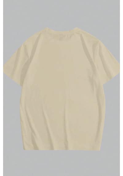 Erkek La California 1987 Baskılı Oversize Tshirt Bej
