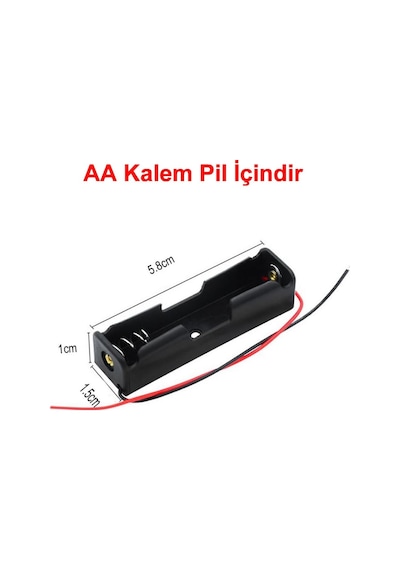 1'Li Aa Kalem Pil Kutusu Yuvası 1.5V Kablolu Kalem Pil Tutucu