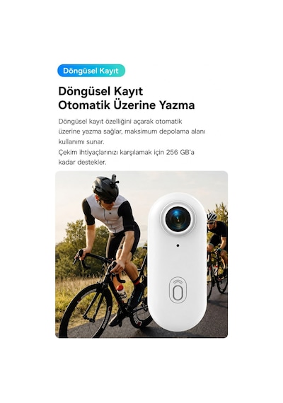 Mini Wifi Aksiyon Kamerası 1080p Hd Giyilebilir Manyetik Kamera Sesli Ve Görüntülü Kayıt Beyaz