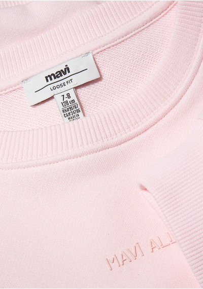 Mavi - Organik Pamuklu Pembe Basic Sweatshirt 7s10043-88133 Pembe