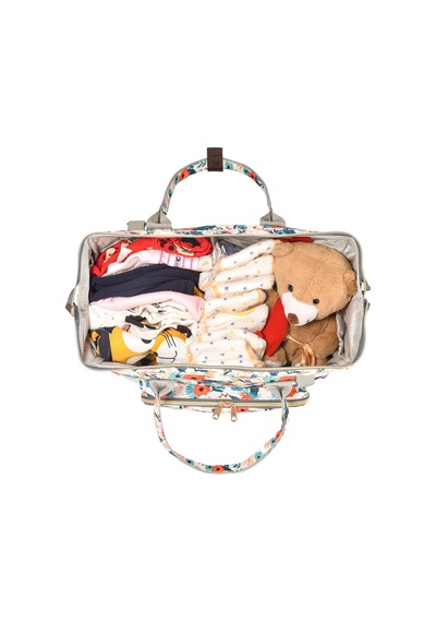 Lal Baby Baggage Bag Flowers Omuz Askılı Anne Bebek Bakım Çantası Çok Renkli