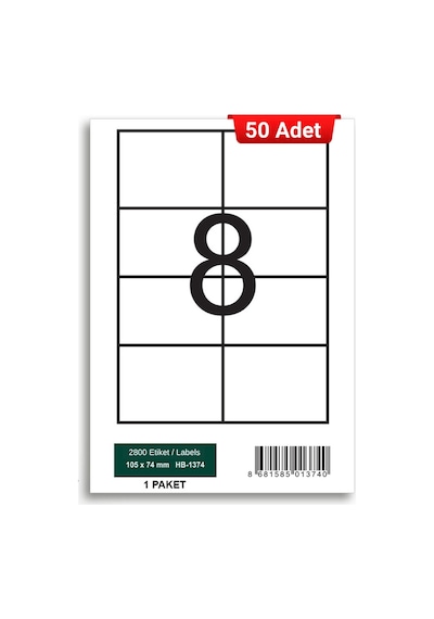 Herboy Hb-1374 105 X 74 Mm A4 Laser Etiket 50 Adet