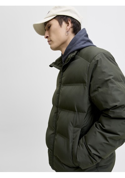Jack & Jones Erkek Yüksek Dik Yaka Fermuarli Puffer Mont - Soho - 12278750 Rosin