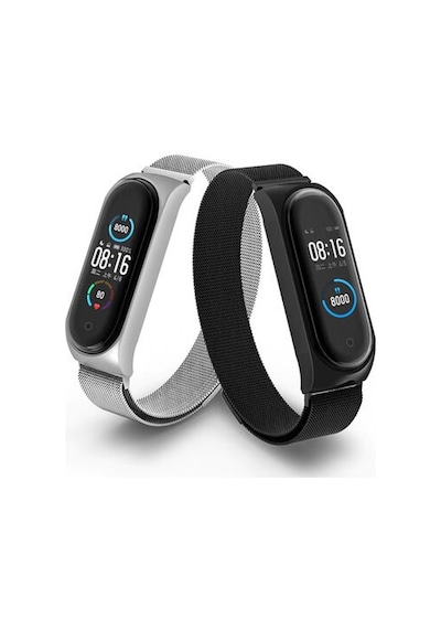 Xiaomi Mi Band 5 Uyumlu Krd-01 Metal Kordon - Siyah
