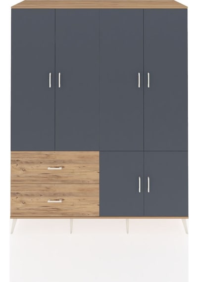 Kronos Gardrop 5 Raflı 2 Çekmeceli 2 Askılı 176x59x221 Çam-antrasit/çam Antrasit/çam Kronos Gardrop 5 Raflı 2 Çekmeceli 2 Askılı 176x59x221 Çam-antrasit/çam Antrasit/çam