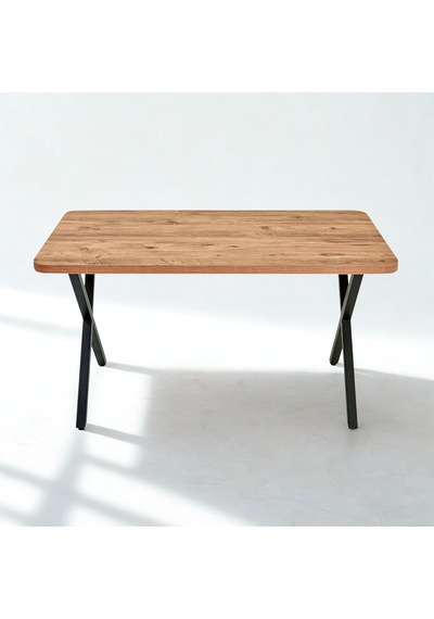 Modern Çarpı Ayak Dikdörtgen Yemek Masası Atlantik 140x80x75 Cm Atlantik - Çam