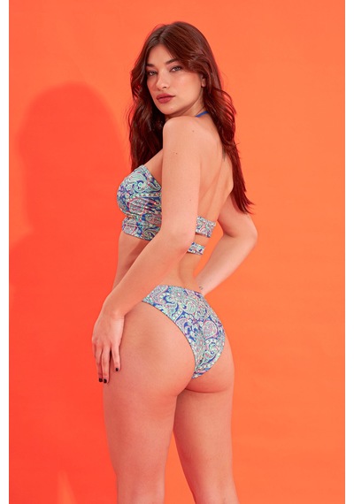 Loya Kadın Renkli Marana Boyundan Bağlamalı Tek Üst Bikini Çok Renkli