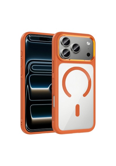 Apple Uyumlu iPad iPhone 17 Pro Kılıf M-safe Şarj Özellikli Metal Kamera Çerçeveli Zore Tiko Kapak