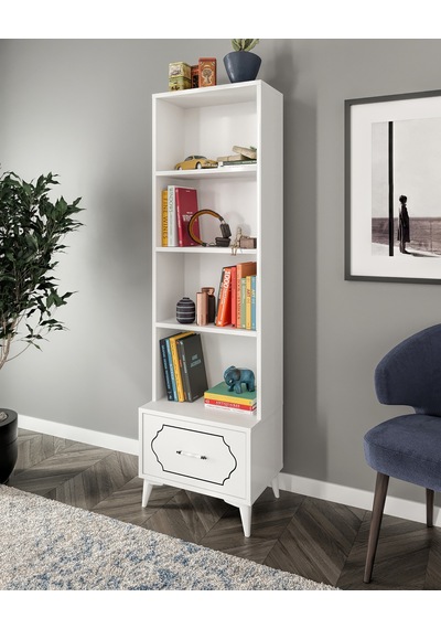 Hayal Modern Çekmeceli Mdf Kitaplık Beyaz - Tamamı 1. Kalite Mdf