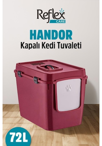 Reflex Care Handor Kapalı Kedi Tuvaleti Mor 57,5 X 43,5 X 39 Cm
