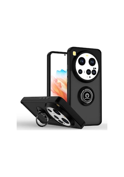 Newface Xiaomi Mi 15 Ultra Kılıf Montreal Yüzüklü Silikon Kapak - Siyah