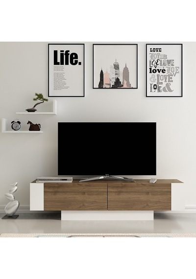 Tv Ünitesi Uranüs Beyaz Ceviz 150 Cm