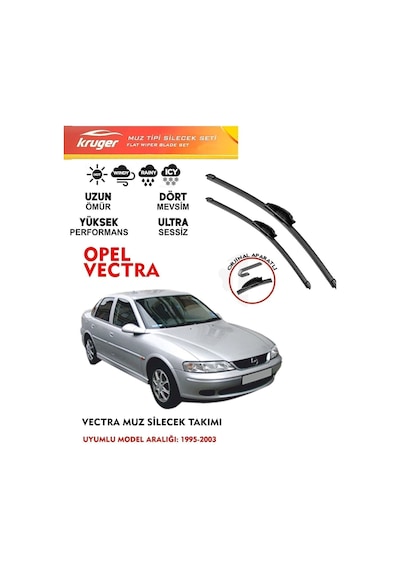Opel Vectra A Muz Muz Silecek Ön Takımı 1.6 1.8 1.9 2.0 Motor Araca Özel Aparat 1995-2003