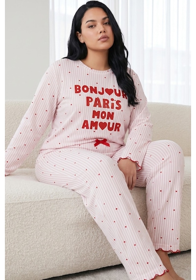 Siyah İnci Pamuklu Likralı Büyük Beden Battal Boy Örme Pijama Takım 26240899 Çok Renkli Siyah İnci Pamuklu Likralı Büyük Beden Battal Boy Örme Pijama Takım 26240899 Çok Renkli